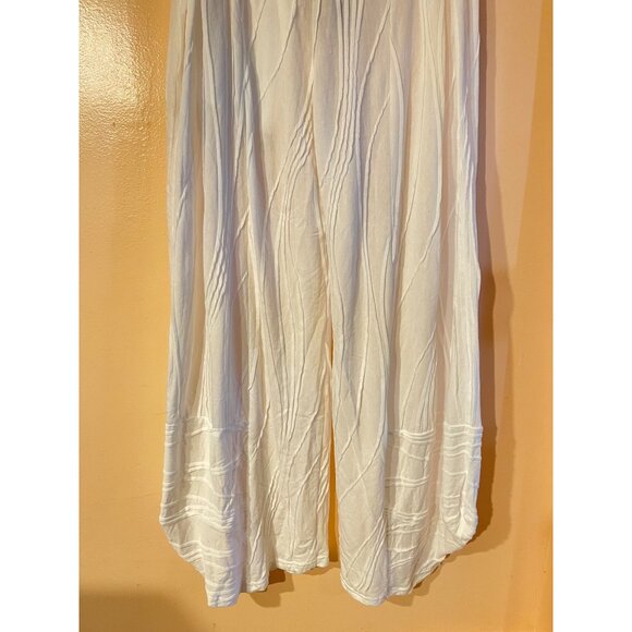 Windhorse Womens White Flowy Boho Cotton Elastic Waist Wide-Leg Pants L/XL - Picture 3 of 17